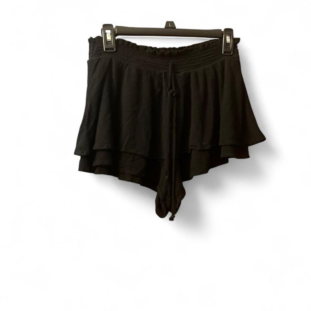 Black ruffle shorts